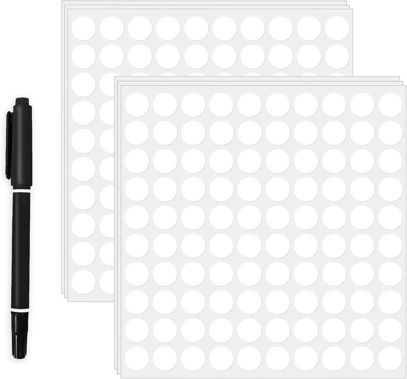 Aurtho 2000 Pcs 3/4" Garage Sale Price Stickers Sheets, White Yard Sale Price Stickers, Round Color Coding Labels, Circle Dot Sticker for Home Decorative, Office, Classroom, Papers Etc - Image 1